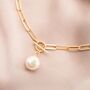 Freshwater Pearl Birthstone Statement Chain Necklace, thumbnail 2 of 12