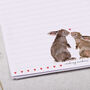 A4 Letter Writing Paper Rabbits And Hearts Border, thumbnail 2 of 4