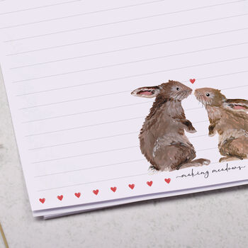A4 Letter Writing Paper Rabbits And Hearts Border, 2 of 4