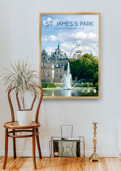 St James's Park London Travel Poster Art Print, 5 of 8