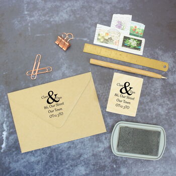 Personalised Ampersand Address Rubber Stamp, 2 of 8