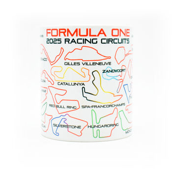 Grand Prix 2025 Circuits White Edition Mug, 3 of 5