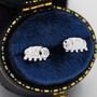 Sterling Silver Water Bear Stud Earrings, thumbnail 1 of 12