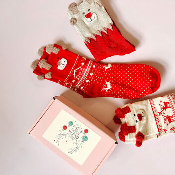 Personalised Christmas Reindeer Socks Box Gift, 4 of 8
