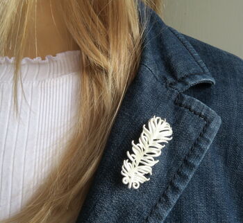 White Feather Brooch, 2 of 4