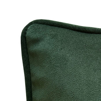 Super Soft Velvet Piped Cushion Pillow 43cm 17' Green, 2 of 3