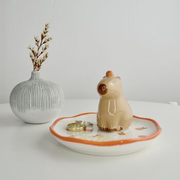 Personalised Capybara And Oranges Trinket Dish, 2 of 5