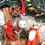 Finley Festive Fox Fair Trade Handmade Christmas Felt, thumbnail 5 of 5