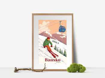 Bansko Ski Resort Bulgaria Travel Poster Art Print, 5 of 8