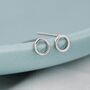 Sterling Silver Tiny Little Karma Circle Stud Earrings, thumbnail 2 of 12