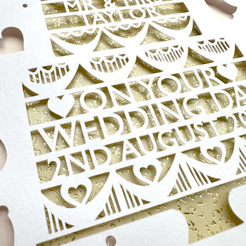 Personalised Wedding Day Papercut Card, 3 of 5