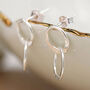 Sterling Silver Moving Linked Hoop Earrings, thumbnail 2 of 8