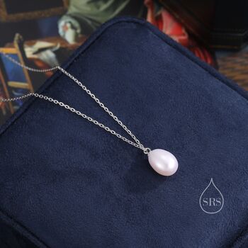 Natural Pearl Necklace In Sterling Silver, 3 of 10