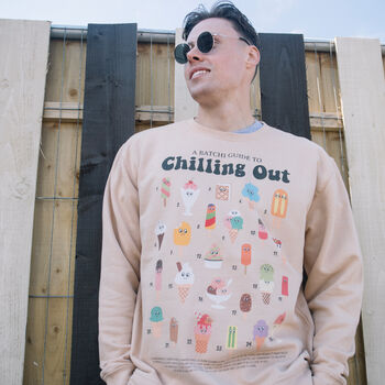 Chilling Out Men's Ice Cream Guide Sweatshirt, 4 of 4