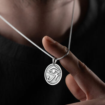 Sterling Silver Eye Of Horus Necklace For Men, 2 of 8