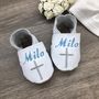 Personalised Coloured Cross Christening Shoes, thumbnail 3 of 6