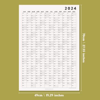 2024 Year Wall Planner | Portrait | Black And White, 7 of 7