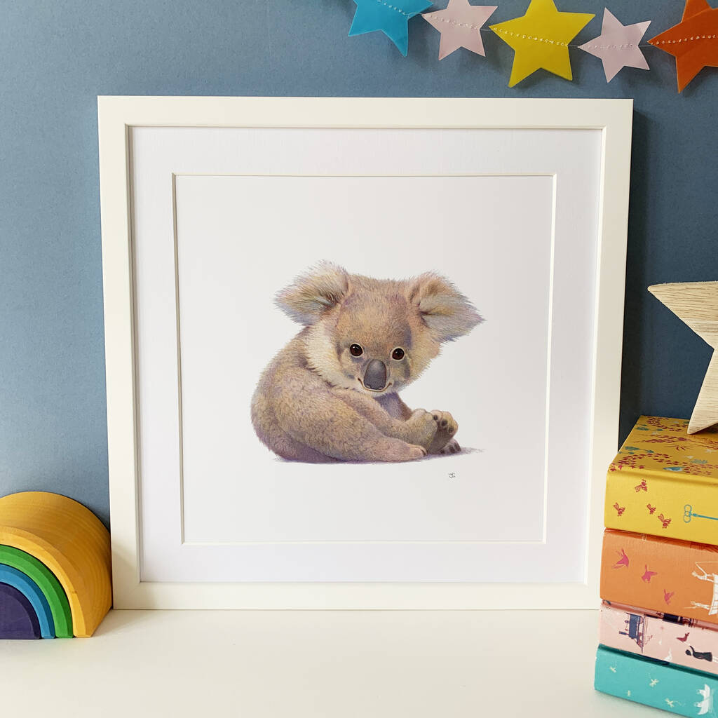 Illustrated Koala Print By Little Blue Zebra | notonthehighstreet.com