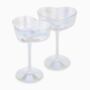 Set Of Two Glass Heart Shaped Champagne Coupes, thumbnail 3 of 4