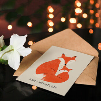 Cute Fox Mum And Cub Illustration Mother's Day Card, 4 of 6