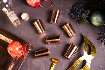 Copper Tray And Set Of Six Of Shot Glasses Set, 6 of 9