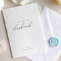 Luxury 'Letter To My Husband On My Wedding Day' Card, Elegant Calligraphy Design, thumbnail 2 of 7