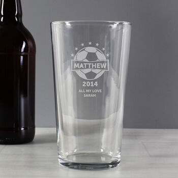 Football Gifts For Him Personalised Pint Glass, 3 of 5