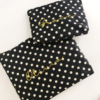 Personalised Polkadot Make Up Pouch Bags, 3 of 7