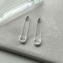 Sterling Silver Safetypin Earrings, thumbnail 3 of 5