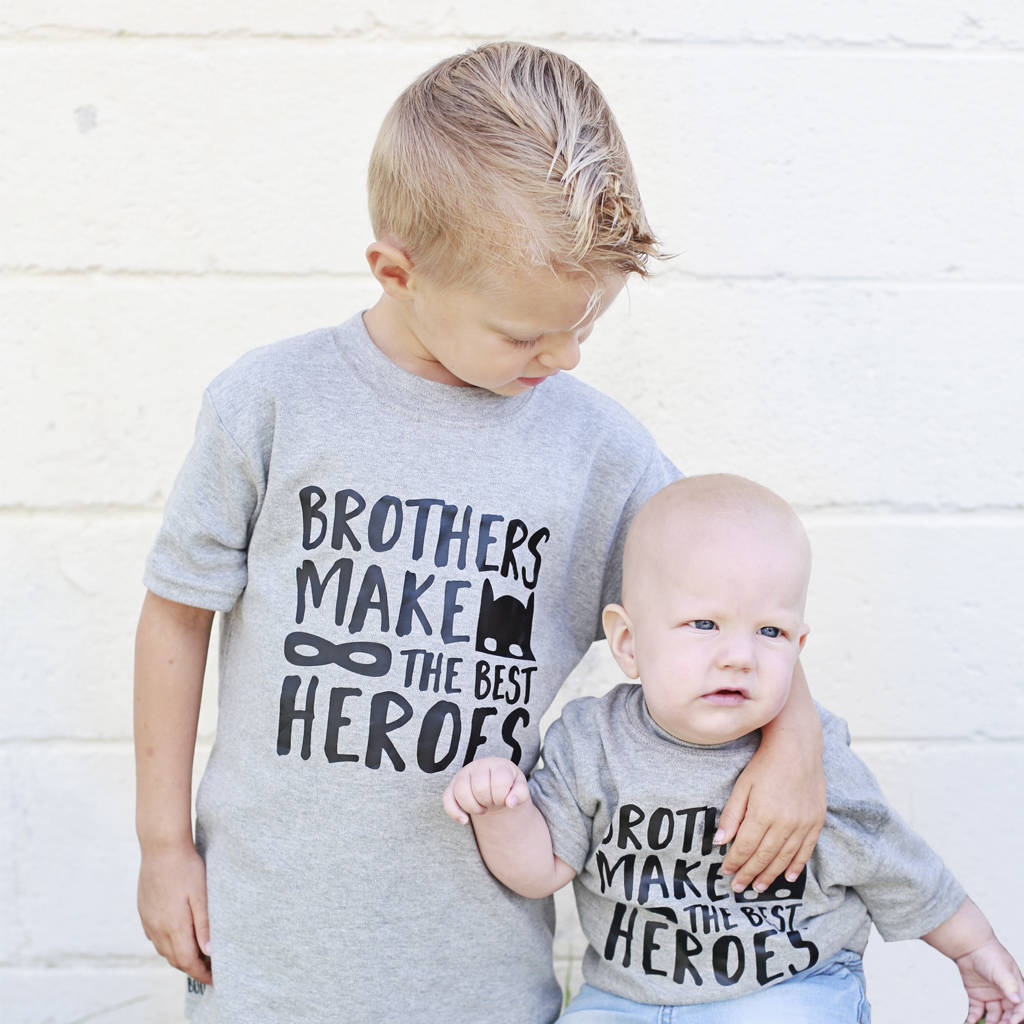Brothers Make The Best Heroes Sibling Superhero T Shirt, 1 of 4