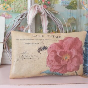 French Postcard Rose Design Gift Pillows, 5 of 8