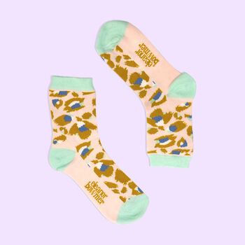 Pastel Leopard Print Socks Set Of Three, 4 of 8