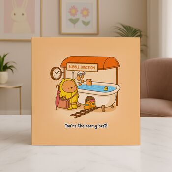 Bear Bath Card | Cute Greeting Card For Partner Or Friend, 5 of 6