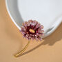 Pink Enamel Chrysanthemums Flower Brooch, thumbnail 1 of 6