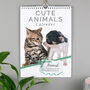 Personalised A4 Cute Animals Calendar, thumbnail 1 of 3