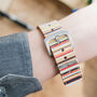 'Stripe' Leather Smartwatch Strap; Handmade Watch Band, thumbnail 2 of 9