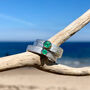 May Birthstone Ring Emerald In Textured Sterling Silver And 9ct Gold, thumbnail 4 of 8