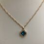 Blue Clover Pendant Necklace, thumbnail 3 of 7