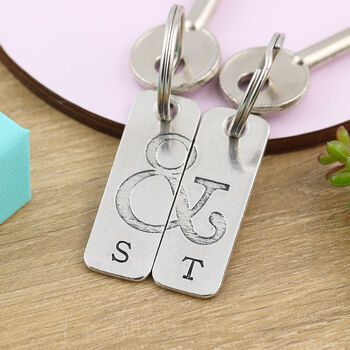 Couples Gift Personalised And Symbol Keyring Pair, 2 of 5