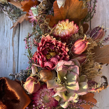 Autumn Dried Flower Wreath 'Bronte', 9 of 12