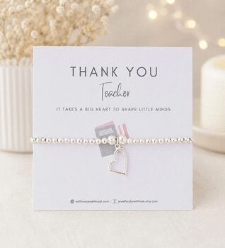 Personalised Thank You Teacher Silver Plated Bracelet, 2 of 12