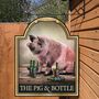 The Pig And Bottle. Personalised Bar Sign, thumbnail 1 of 9