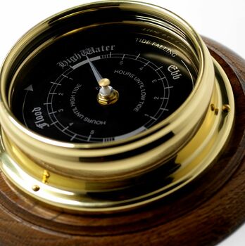 Handmade Prestige Tide Clock And English Oak Mount, 10 of 11