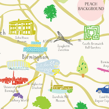 Map Of West Midlands Art Print, 3 of 5