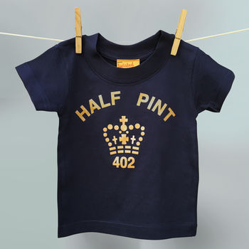 Twinning Dad Child Tshirt Tops Pint / Half Pint Gold, 3 of 3