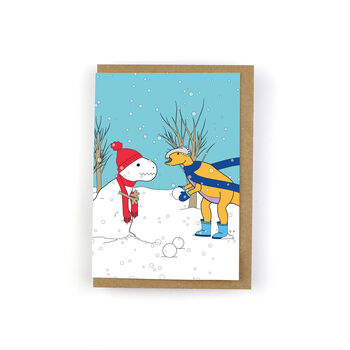 Snow Rex Dinosaur Christmas Card, 2 of 5