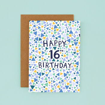 16th Birthday Card For Men, Geometric 16th Card, For Him, 2 of 2