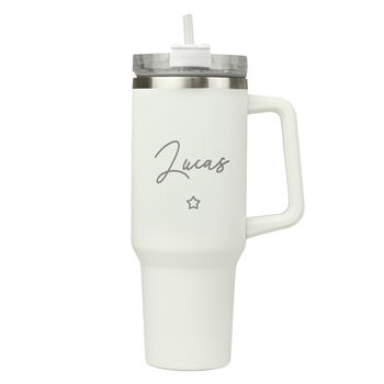 Personalised Star 40oz White Travel Cup, 5 of 5