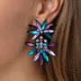 Peacock Cluster Blue And Purple Chandelier Earrings, thumbnail 1 of 3