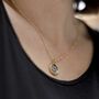Gold Plated Sterling Silver Evil Eye Round Necklace, thumbnail 10 of 12